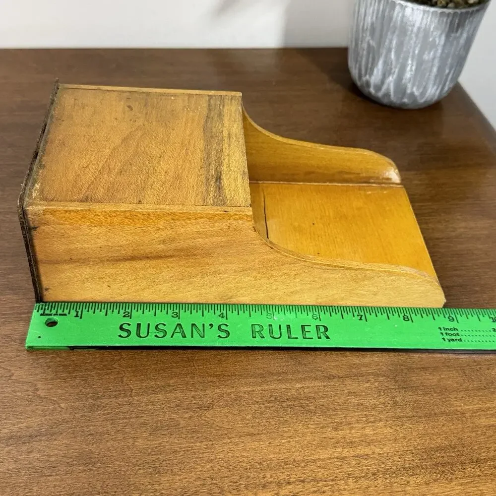 Vintage Library Card Catalog Wood Drawer Antique Brass Pull